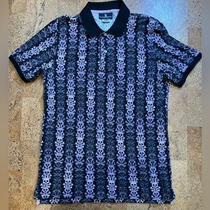 Psycho Bunny Polo Shirt Size Medium 5 Purple Black Hudson Bunny Skulls